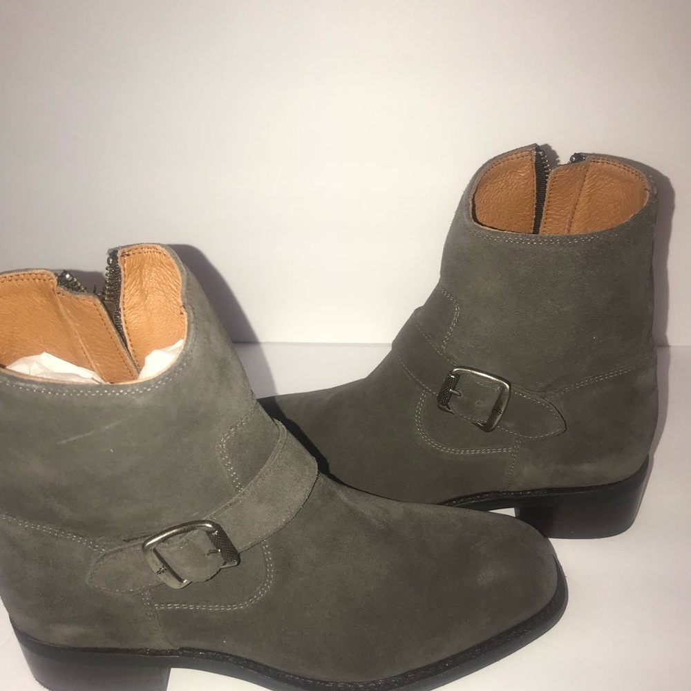 FRYE - HANNAH ENGINEER SMOKE ANKLE BOOT SZ 8.5 - Picture 5 of 8